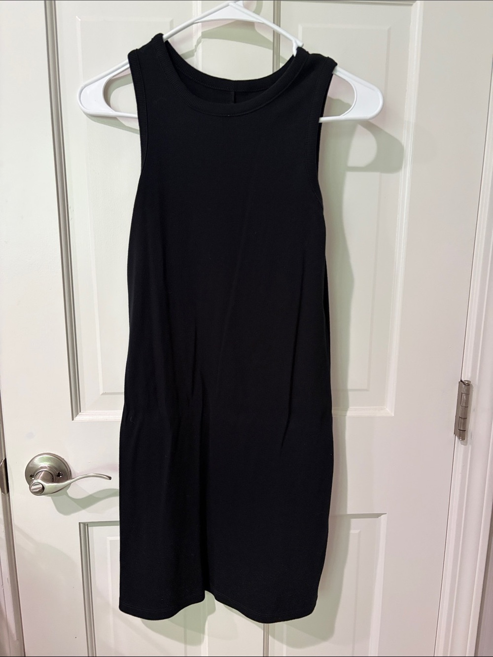 Classic Black Sleeveless ribbed Mini Dress